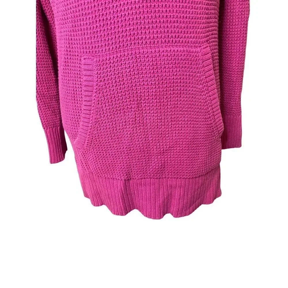 Michael Kors Cowl Neck Sweater Womens Large Pink Excellent Waffle Knit Tunic